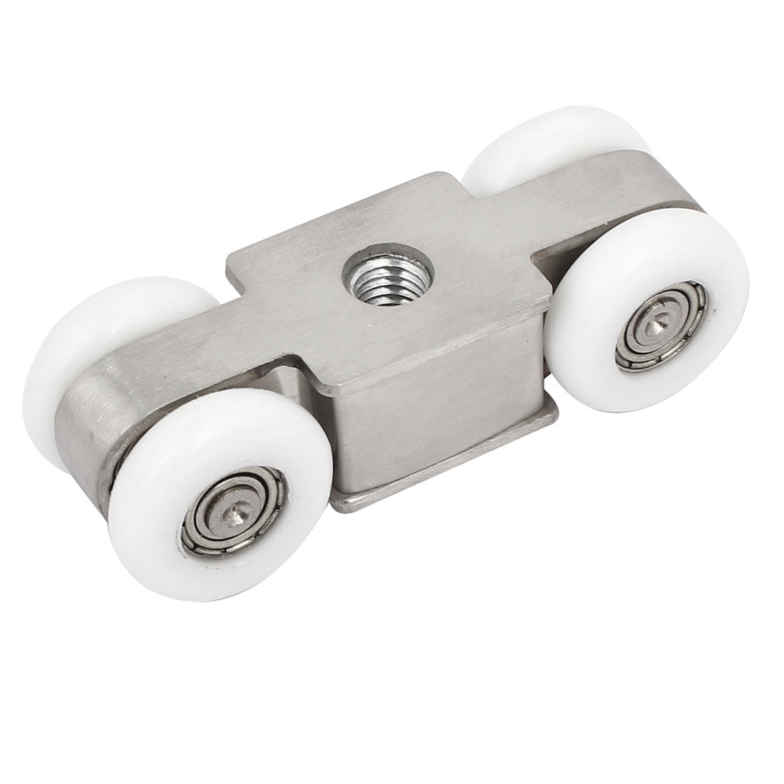 Unique Bargains70mmx21mmx18mm 4 Wheels Stainless Steel Sliding Door Roller