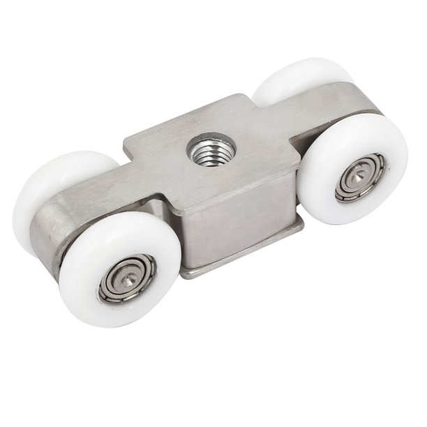 Unique Bargains70mmx21mmx18mm 4 Wheels Stainless Steel Sliding Door