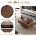 thumbnail image 2 of 38.6" Walnut Fluted Lift Top Coffee Table with Hidden Storage Modern Wooden Living Room Tea Table, 2 of 8