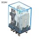 thumbnail image 2 of Coil Power Relay with Socket Base for DIN Rail DC12V DC24V AC24V AC110V AC220V, 2 of 7
