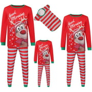 Matching Christmas Family Pajamas Set Deer Print Christmas Matching for Adults Kids & Dog Holiday Xmas Sleepwear Set