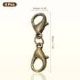 thumbnail image 2 of Bracelet Extender, 4Pcs - Double Lobster Claw Clasps Necklace Extenders, Connector Extension Clasp and Closure for DIY Making Jewelry Chain (30mm/1.18", Bronze), 2 of 6