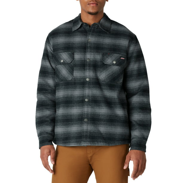 Genuine Dickies Men's HeavyWeight Flannel Shirt Jacket with Berber ...