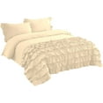 thumbnail image 4 of DNG Creations 3 Piece Vintage Ruffle Duvet Cover 100% Egyptian Cotton, 800 Threads Count - With Zipper & Corner Ties ( Oversized Queen - Solid Ivory ), 4 of 7