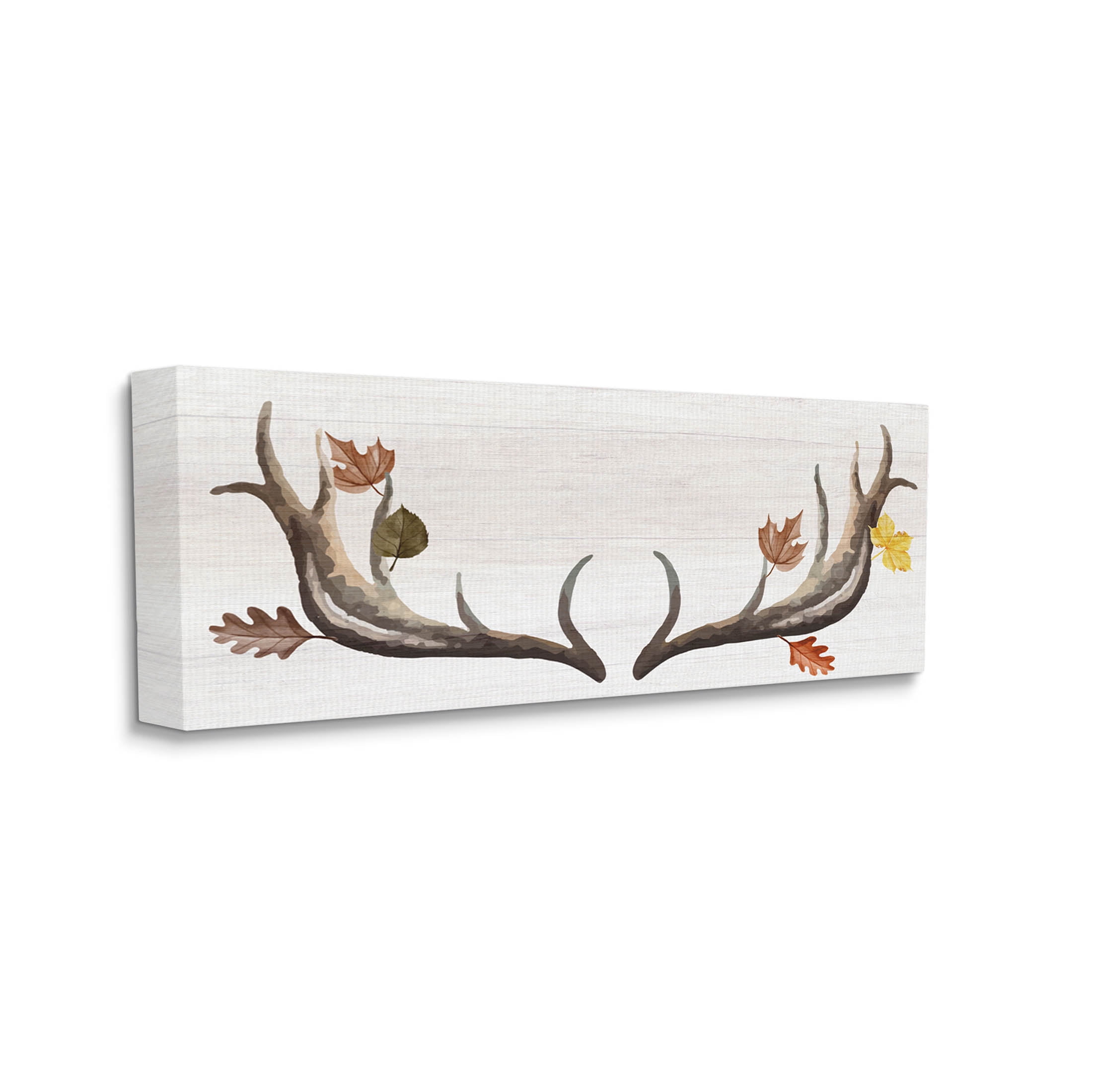 Stupell Industries Fall Leaves Woodland Antlers Graphic Art Gallery Wrapped Canvas Print Wall Art, Design by Lil' Rue