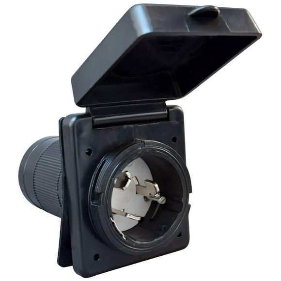 Valterra Receptacle A10-50INBKVP Mighty Cord; Outdoor/Indoor Use; 50 Amp; Single Receptacle; Black; Polyester; With Dust Cover; cETL Listed