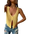 thumbnail image 6 of Nituyy Women Vest Tops Sleeveless V Neck Knitting Casual Party Street Summer Short Shirt, 6 of 9