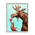 thumbnail image 2 of Stupell Industries Vintage Moose With Candlestick Telephone Ombre Background Graphic Art Gray Framed Art Print Wall Art, Design by Amelie Legault, 2 of 5