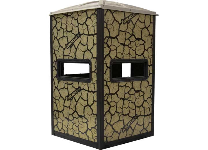 Muddy Gunner Box Blind / Steel Wall Construction / Cracked Mud Camo
