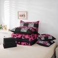 thumbnail image 6 of Homewish Cheetah Zebra Print Bedding Comforter Set 7pcs for Teens Female Men,Retro Vintage Aesthetic Queen Bedding Sets Super Cozy,Abstract Geometric Plaid Queen Sheet Sets,Reversible Room Decor, 6 of 8