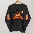thumbnail image 3 of Ichuanyi Halloween Sweatshirts Women Colorful Pumpkin Ghost Graphic Pullover Shirt Halloween Witch Pumpkin Bat Crewneck Sweater, 3 of 6