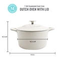 thumbnail image 2 of Martha Stewart Gatwick 7 QT Enameled Cast Iron Dutch Oven - Linen W/ Silver Knob, 2 of 7