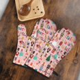 thumbnail image 5 of Cute Oven Mitts,Pink Christmas Nutcracker Pattern Oven Mitt 2-Pack Set,Kitchen Gloves for Oven,Heat Resistant Oven Mitts 7.7"x12", 5 of 7