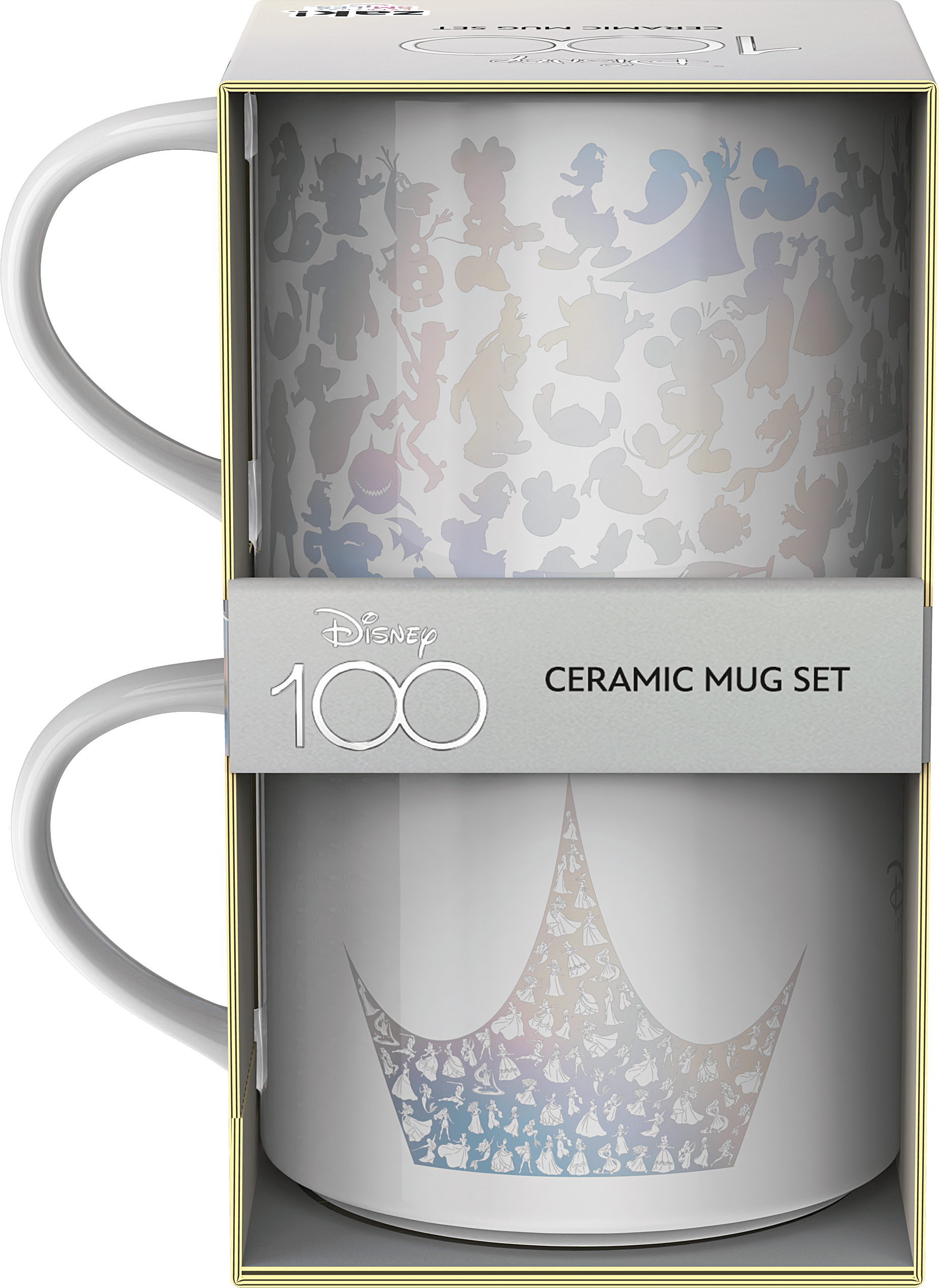 Zak Designs Ceramic Modern Mug Disney Princess 15 oz Capacity Coffee Cup, Set of 2, Size: 3.9 inch x 5.44 inch x 3.36 inch