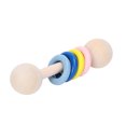 thumbnail image 3 of Sonajero de madera con anillos de colores para bebés, juguete educativo para aprender a agarrar y percibir el color. Cuatro anillos., 3 of 14