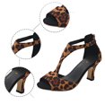 thumbnail image 6 of Wovix Women Trendy Sandals Leopard Print Open Toe High Heel Shoes Ankle Strap Trendy Footwear Indoor Outdoor Shoes Brown 35, 6 of 9