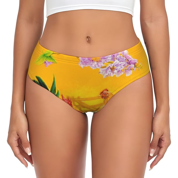 Balery The Chicken Family Ropa Interior de Algodón para Mujer con Dibujo – Braguitas Cómodas y Elásticas, Estilo Clásico-Small