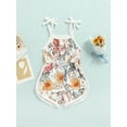 thumbnail image 2 of Kiapeise Baby Toddler Girl's Romper Onesie Patterned Sleeveless Tie-Up Shoulder Strap Sling Playsuit Bodysuit, 2 of 8