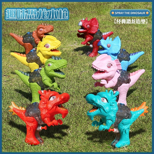 Pistola de agua de dinosaurio 3D, juguete de verano para niños y niñas, tiranosaurio de dibujos animados, prensa de pulverización de agua, playa al aire libre, jardín y baño