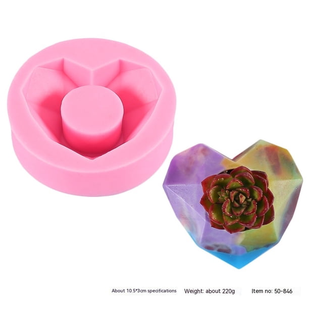 1 molde de silicona para maceta de corazón, MeiMeiDa, jarrón de plantas suculentas, moldes de cemento de yeso, molde de arcilla de hormigón, moldes de resina para Cenicero