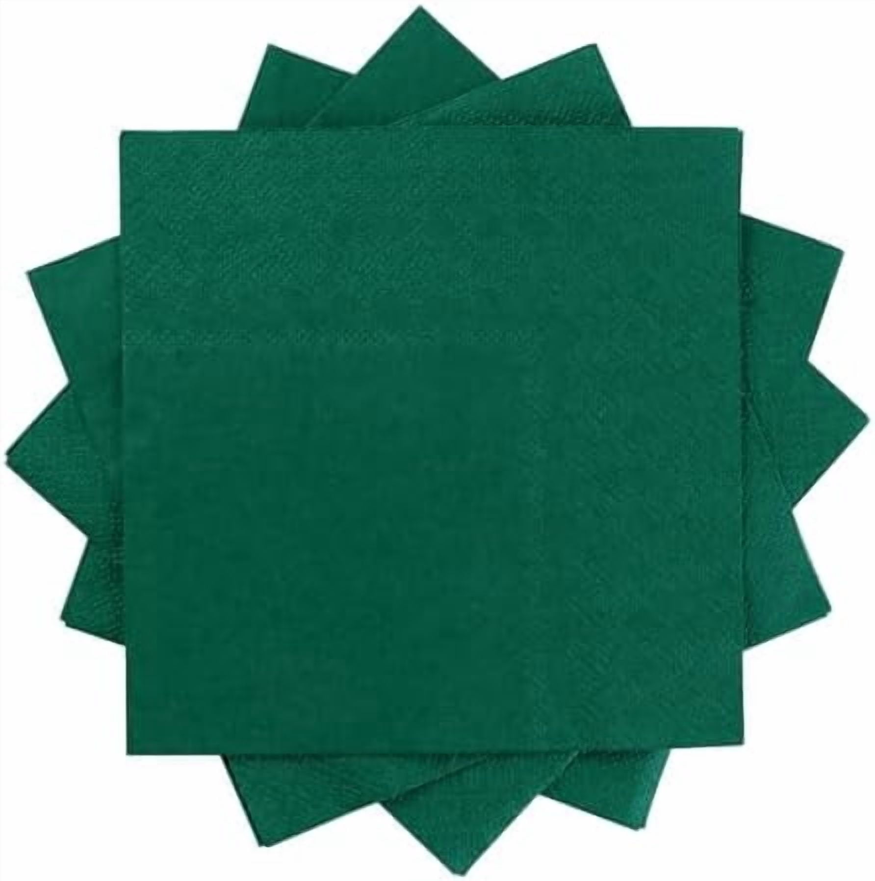 100 Pack Cocktail Napkin 2-Ply Dessert Napkins Folded 5 x 5 Inches Disposable Napkins for Dinner Wedding Birthday Party Bridal Anniversary Reception Event (100, Dark Green)