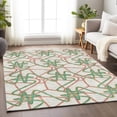 thumbnail image 4 of HomeRoots 675337 3 x 5 ft. White Purple & Teal Geometric Washable Machine Made Rectangle Area Rug with UV Protection, 4 of 7