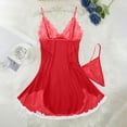 thumbnail image 7 of Levmjia Womens Pajamas Set Short Sleeve Sleepwear Lace Trim Irregular Hem Comfortable Breathable Fabric Loose Fit Sleep Homewear Printed Summer, 7 of 7