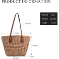 thumbnail image 3 of Kukuzhu Straw Beach Bag, Summer Straw Woven Tote Bag Beach Purse Weaving Shoulder Handbags for Vacation, 3 of 7