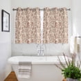 thumbnail image 3 of Brown Flowers Kitchen Curtains Short 45 Inch Length, Vintage Farmhouse Floral Leaves Vines Grommet Top Bedroom Living Room Curtains, Light Filtering Cafe Curtain Drapes 2 Panels Set 84''x45'', 3 of 9