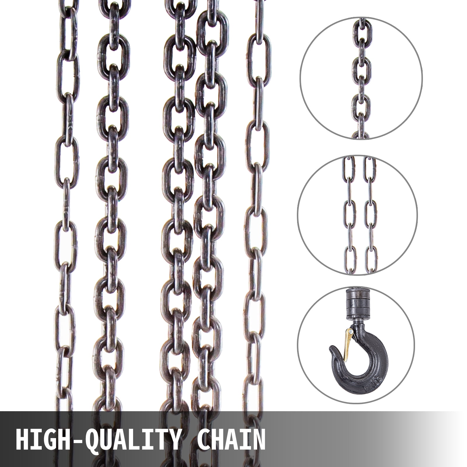 Red 7ft/2m Lift Manual Hand Chain Block VEVOR Hand Chain Hoist Manual Hoist w/Industrial-Grade Steel Construction for Lifting Good in Transport & Workshop 2200 lbs /1 Ton Capacity Chain Block