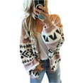 thumbnail image 2 of Women's Print Knit Sweater Cardigan Coat for Fall and Winter Season, Ideal for Women's Winter Clothing and Outerwear, Winter Clothes for Women,Pink,L, 2 of 8