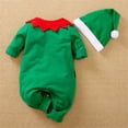 thumbnail image 4 of Elf Outfit Long Sleeve Romper Jumpsuit Christmas Baby Clothes Festive Dress Outfit 6-9 Months, 4 of 9