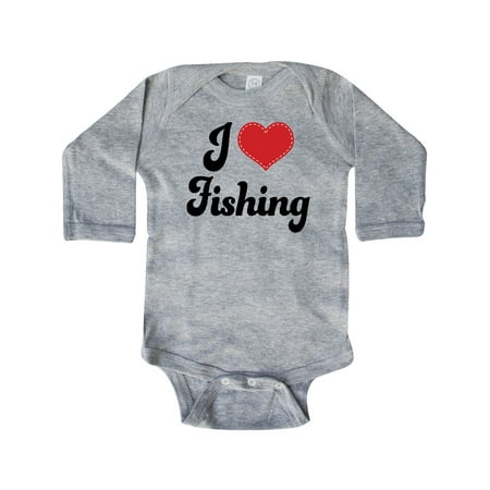 

Inktastic I Love Fishing Gift Baby Boy or Baby Girl Long Sleeve Bodysuit