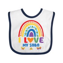 Inktastic I Love My Saba Bright Rainbow Grandchildren Boys or Girls Baby Bib