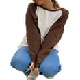 thumbnail image 4 of POINTERTECK T-shirts Patchwork Couleur Femmes Manches Longues Col Rond Pull Streetwear Casual, 4 of 10