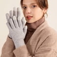 thumbnail image 4 of Guantes de punto, con forro polar suave y puño elástico, para ciclismo al aire libre, ocio, compras, guantes de invierno., 4 of 5