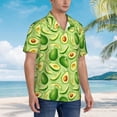 thumbnail image 2 of Lsque Green Avocado pattern Hawaiian Shirt for Men, Unisex Summer Beach Casual Short Sleeve Button Down Shirts-Medium, 2 of 9