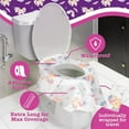 thumbnail image 2 of Potty Shields Toilet Seat Covers Disposable (20 pk, Unicorns) - XL Weatherproof Toilet Cover for Toddlers, Kids & Adults - Portable & Individually Wrapped for Travel, Potty Training, Public Restrooms, 2 of 4