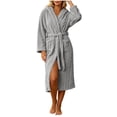 thumbnail image 5 of Robes for Women Fleece Robes Hooded Cozy Soft Warm Plush Women Robe Plush Long Bathrobe, 5 of 8