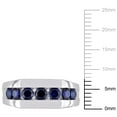 thumbnail image 3 of Everly Men's Created Sapphire Sterling Silver Ring, 3 of 8