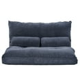 thumbnail image 3 of Sofa Bed Floor Cute Futons Sets with 2 Pillows, Comfortable Lazy Sofa Adjustable Folding Futon Sofa, Reading Gaming Lounge Sofa for Living Room Small Spaces Apartment, Antique Navy, 3 of 7