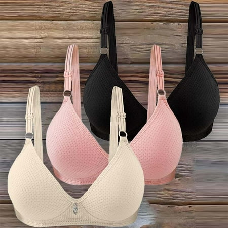 Baodmurt Bras for Women Lounge & Sleep Adaptive Lingerie  Underwear  Black+Pink+White 28B