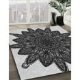 thumbnail image 3 of Ahgly Company Machine Washable Indoor Round Transitional Charcoal Black Area Rugs, 5' Round, 3 of 7