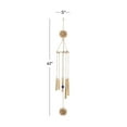thumbnail image 3 of DecMode 41" Gold Metal Indoor Outdoor Embellished Moon Windchime with Glass Beads and Pipe Bells, 3 of 8