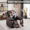 thumbnail image 5 of Aukfa Leather Recliner Chair Overstuffed Adjustable Armchair for Living Room Bedroom, Brown, 5 of 9