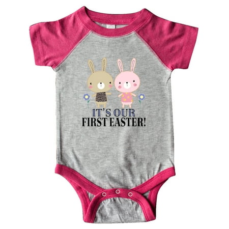 

Inktastic Twins First Easter Boy Girl Gift Baby Boy or Baby Girl Bodysuit