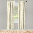 thumbnail image 2 of Ambesonne Romantic 4-Panel Curtains, Golden Yellow Tone Hearts, 56"x84", Pale Coffee White, 2 of 4