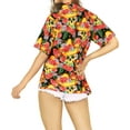 thumbnail image 3 of HAPPY BAY Women's Beach Halloween Costumes Hawaiian Shirt Sugar Skull Print Blouse Tops Short Sleeve Button Down Holiday Party Shirts for Women S Hippie Skulls Black, 3 of 4