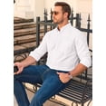 thumbnail image 3 of sogami Men's Casual Oxford Long Sleeve Shirt Button Down Collar Cotton Shirt, 3 of 7