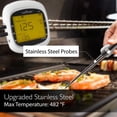 thumbnail image 3 of Upgraded Barbecue Thermometer Temperature Probes - 2 Pcs Stainless Steel for NutriChef PWIRBBQ80 Bluetooth Wireless BBQ Digital Thermometer - Works w/ All Kinds of Meat - NutriChef PRTPWIRBBQ80PG, 3 of 5